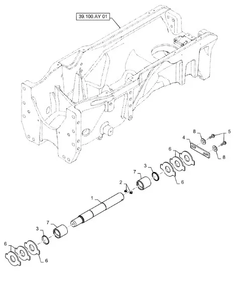 87369711 - Шайба толщ. 8мм пальца крепл. моста пер. T8./Mg.